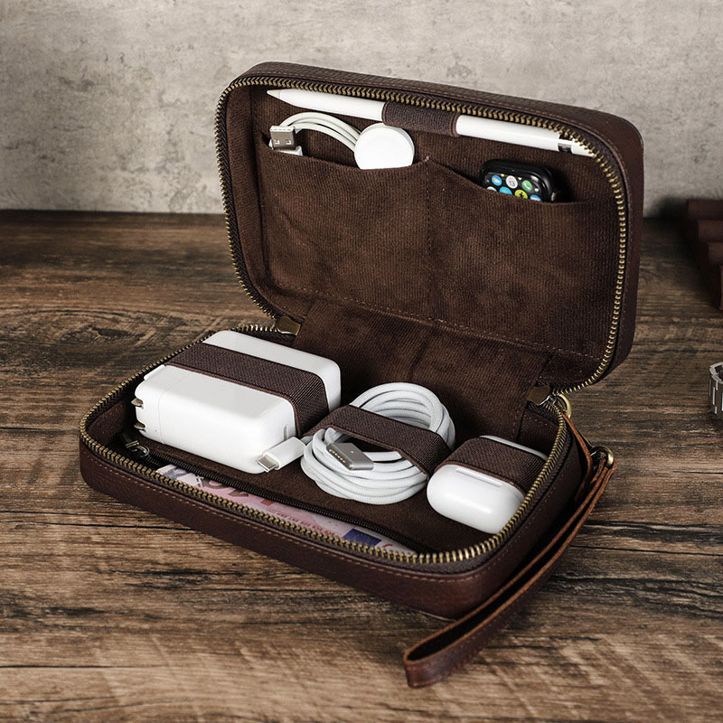 Vintage Brown Genuine Cowhide  - Tech Accessories Travel review and price