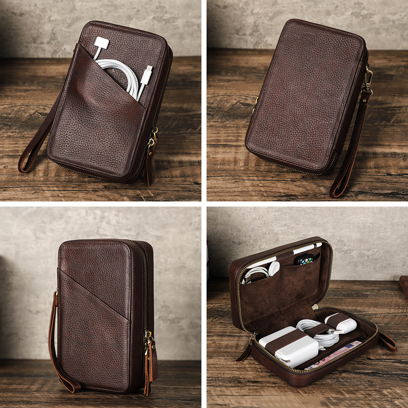 Vintage Brown Genuine Cowhide  - Tech Accessories Travel review and price