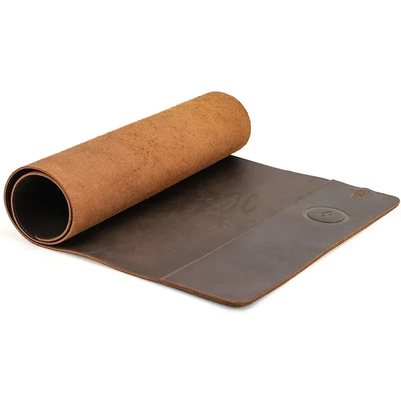 Vintage Cowhide Mouse Pad with - Mouse Charging Pad review and price