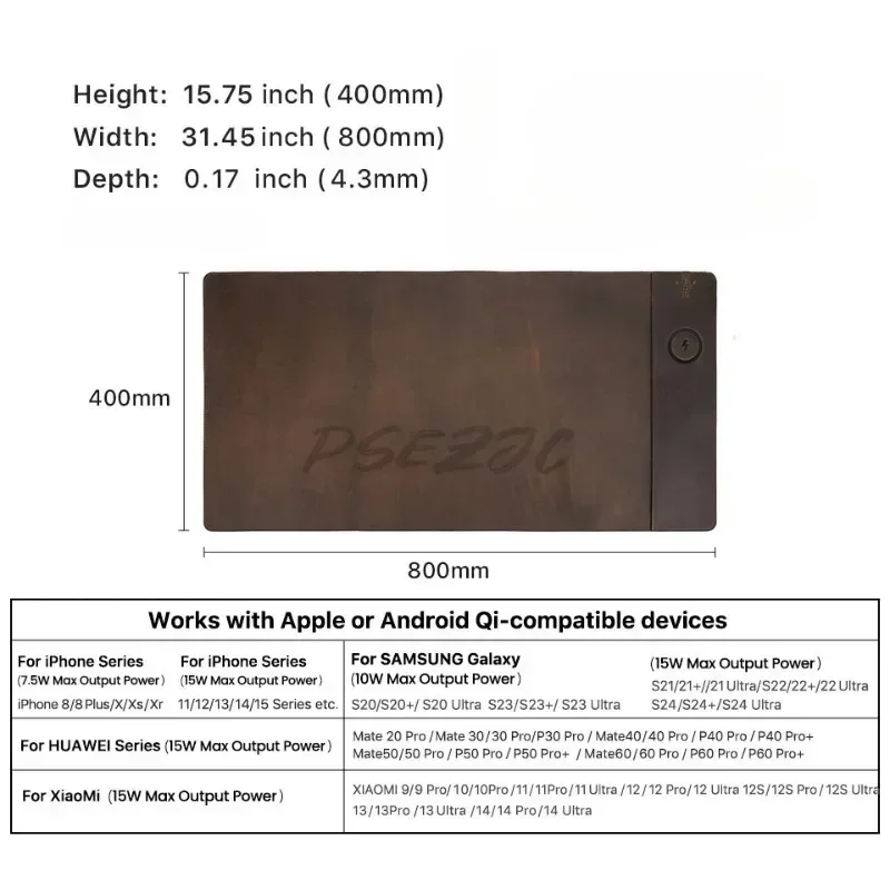 Vintage Cowhide Mouse Pad with - Mouse Charging Pad review and price