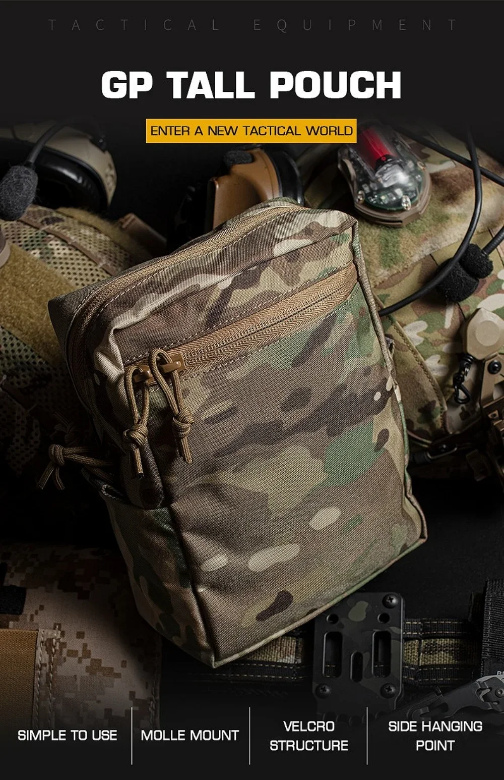 GP Tactical MOLLE  Pouch Tall  - Tech Accessories Pouch review and price